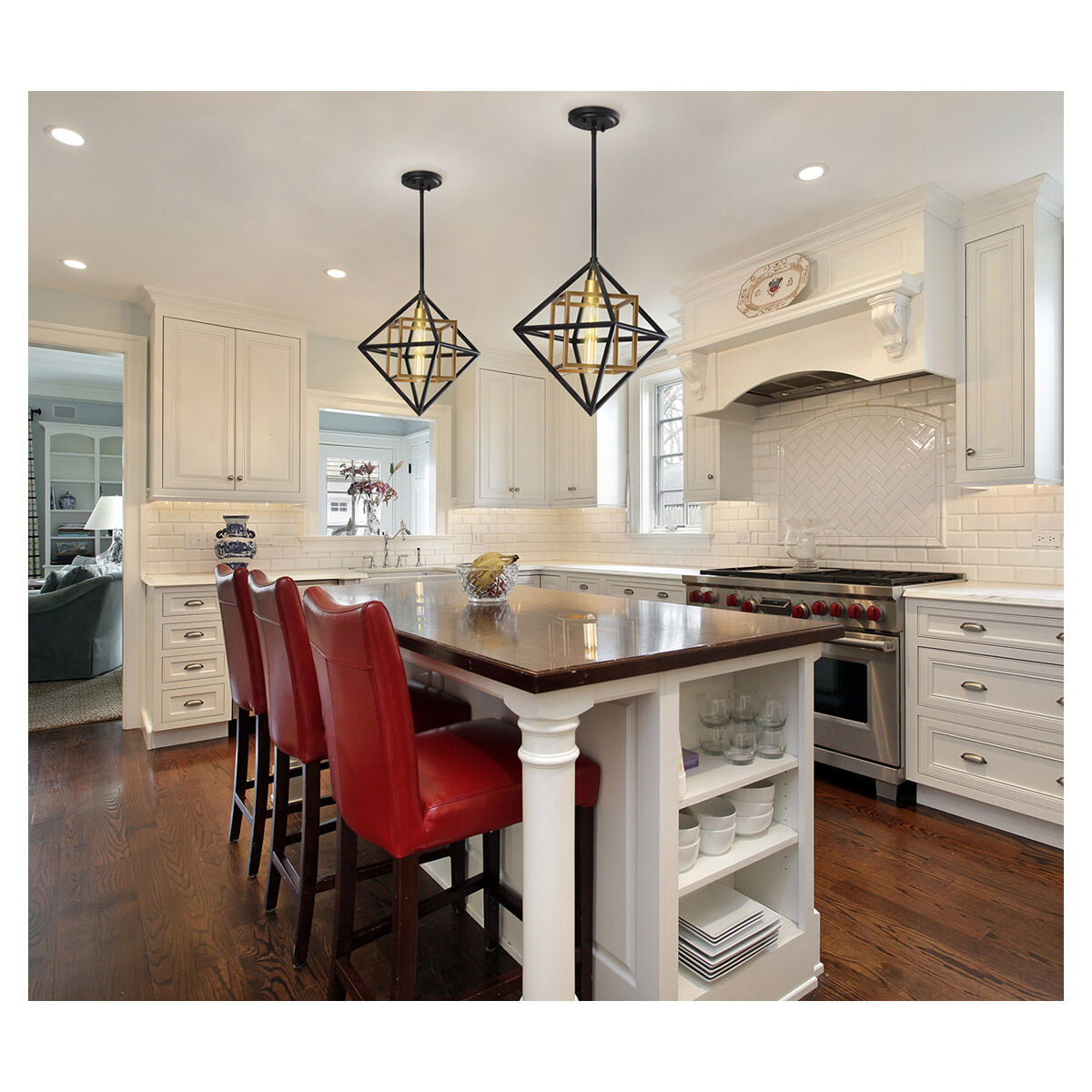 Pryor 1 Light 14.96 inch Black and Gold Pendant Ceiling Light